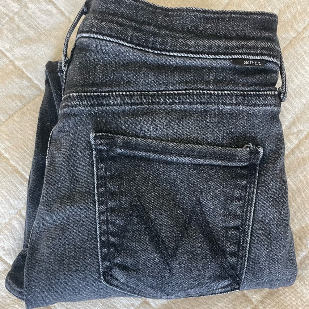 MOTHER Black Washed Denim Jeans